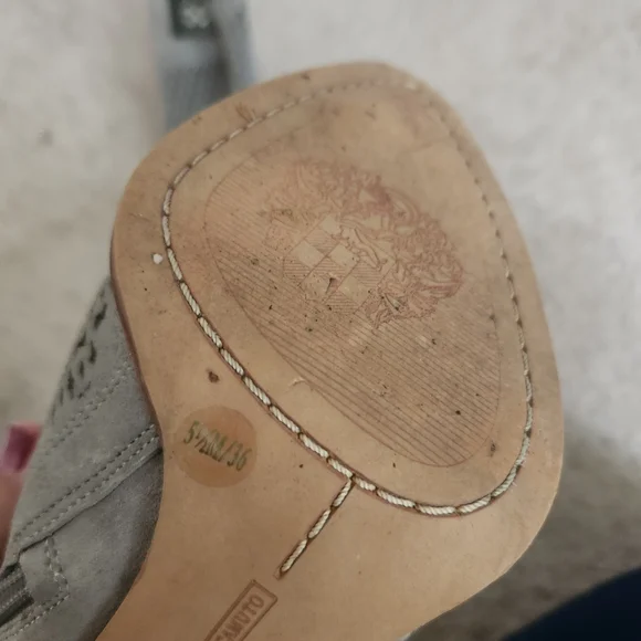 Vince Camuto Light Gray Perforated Ankle Booties - Picture 3 of 3